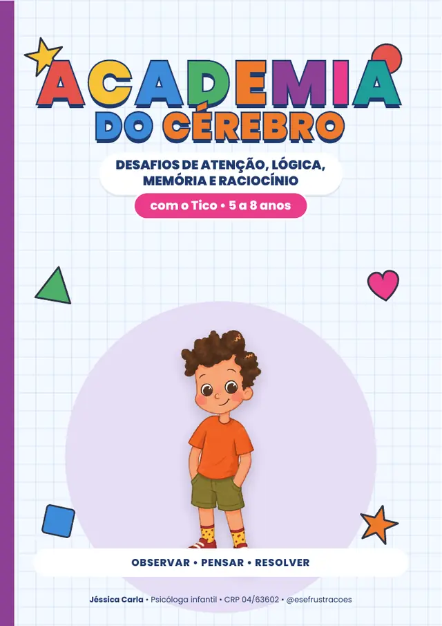 Capa do caderno Academia do Cérebro