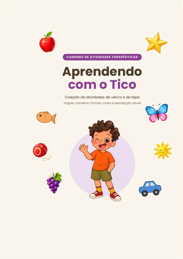 Capa do caderno Aprendendo com o Tico