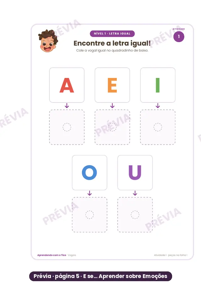 Atividade Encontre a letra igual!