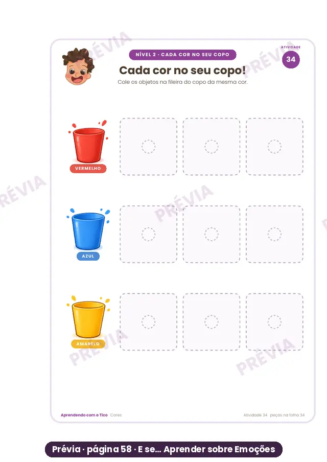 Atividade Cada cor no seu copo!