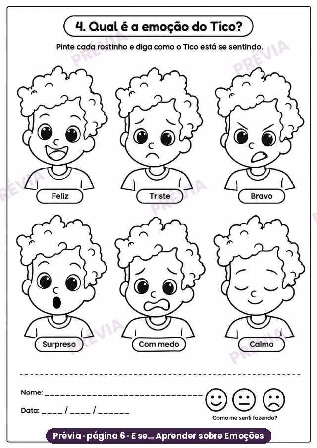 Atividade Qual é a emoção do Tico?