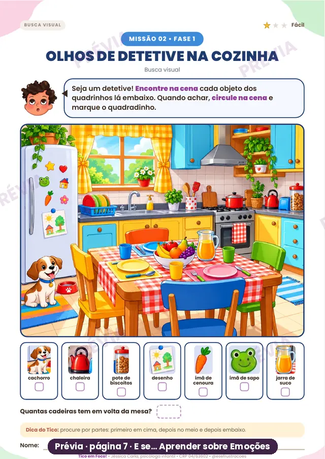Missão Olhos de detetive: cena da cozinha