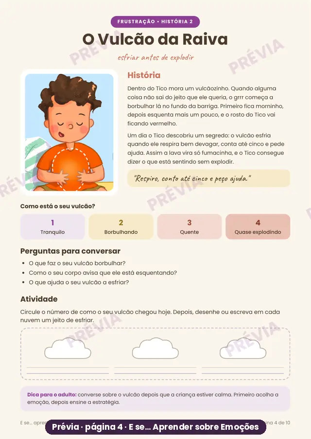 História O Vulcão da Raiva com escala