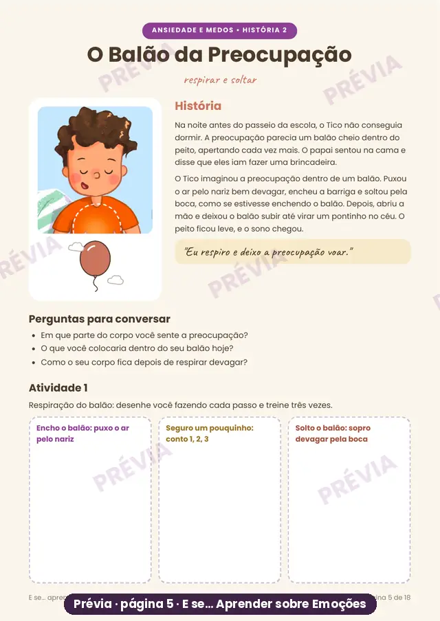 História O Balão da Preocupação