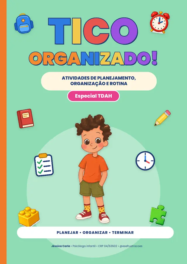Capa do caderno Tico Organizado!