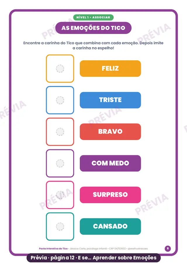 Atividade As emoções do Tico