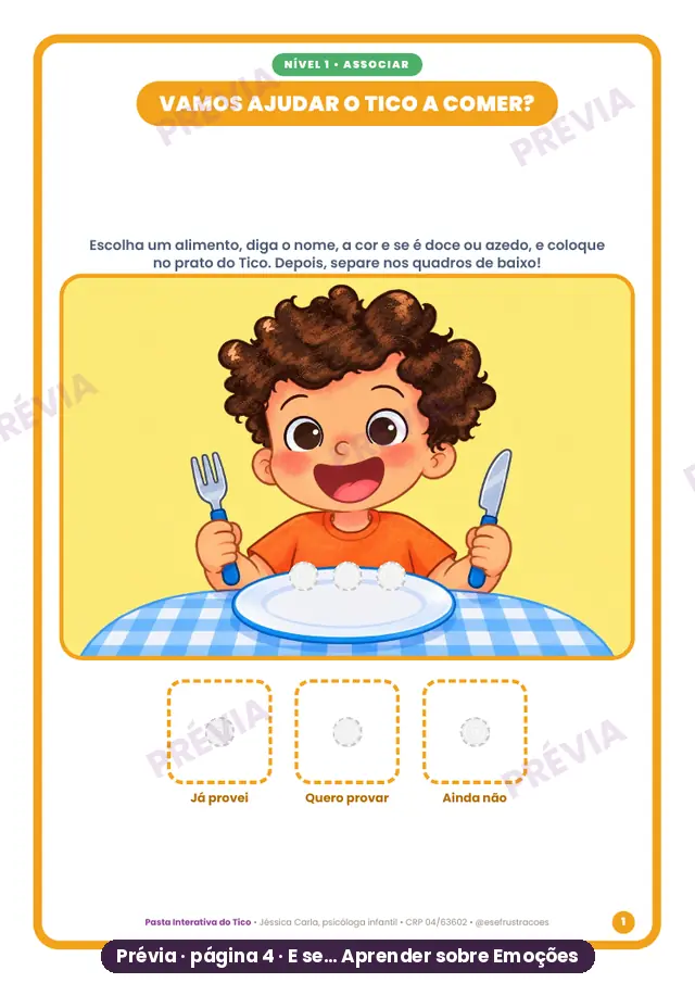 Atividade Vamos ajudar o Tico a comer?