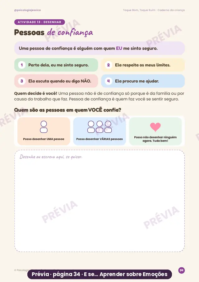 Atividade Pessoas de confiança
