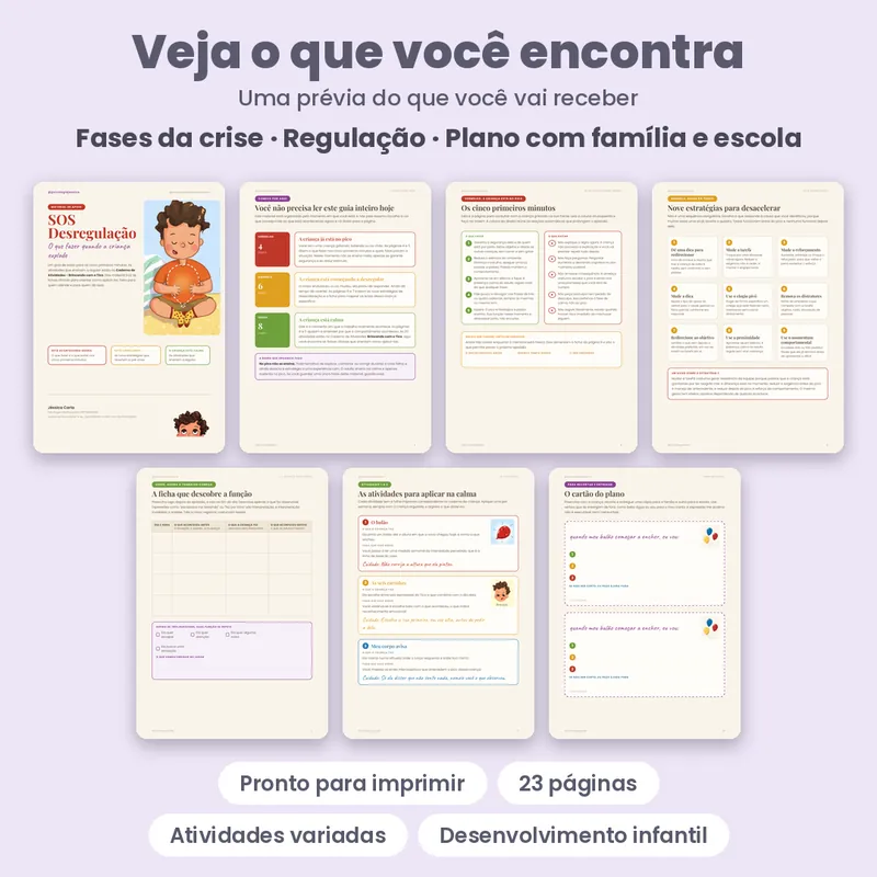 Prévia oficial de SOS Desregulação, com páginas do material