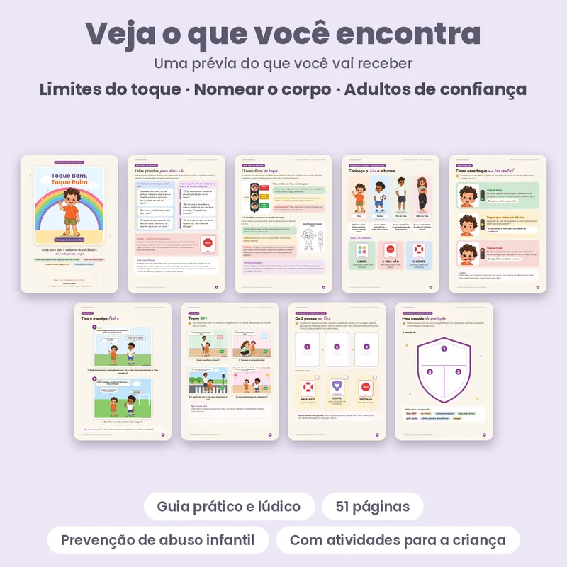 Prévia oficial de Toque Bom, Toque Ruim, com páginas do material